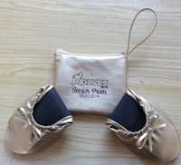Joli cadeau, chaussures pliables noires, ballerines personnalisées pour mariage, plates, légères, doublure en tissu de coton, fermeture à enfiler, été, nœud