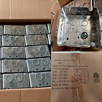 CETL-Zertifizierte Outdoor 4-Zoll-Elektrobox aus Verzinktem Stahl, Quadratische Elektroboxen, Metallene Silberne Anschlussdose mit Erhöhter Erdungsschraube