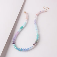 Boho buatan tangan bunga aster perhiasan manik-manik lucu mutiara Dainty manik-manik disesuaikan Logo nama pernyataan kalung untuk wanita