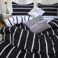 300TC ponçage Aloe coton drap de lit housse de couette ensemble quatre saisons étudiant dortoir trois pièces ensemble hommes Plaid rayé pour la maison