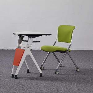 Table de travail en bois modulable pliante de style moderne bureau de classe convertible avec roues pour bureau à domicile école et <span class=keywords><strong>conférence</strong></span> fabriqué en chine - Product Image 5