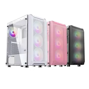 Hongyi B40 black white pink oem custom your logo towers gaming computer case support ITX micro ATX gaming pc case with rgb fan