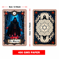 Jeu de cartes de tarot gothique personnalisé en gros, 78 cartes, fantaisie sombre, occultisme, sorcellerie, jeu de cartes oracle, papier écologique, couleur intégrale