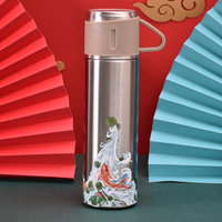 Logotipo personalizado 500ML termo botella de agua de acero inoxidable frasco de vacío para la Escuela de Negocios con pantalla LED Digital Infusor de té