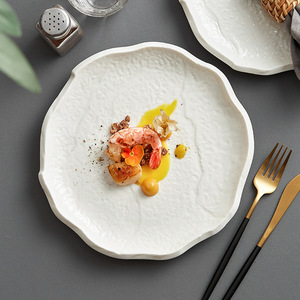 Custom Logo Stoneware Plate for Restaurant Weddings Thickened White Steak Sushi Buffet Porcelain Western Salad Dinner <b>Cup</b> Kit - Product Image 4