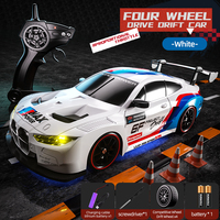 Coche de Carreras RC 4WD a Escala 1:24, 2.4GHz, Control Remoto Totalmente Proporcional, con Luz LED, Juguete para Niños