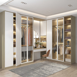 Armario moderno de madera independiente, armario portátil personalizable para dormitorios con puerta de MDF, armarios de almacenamiento de plástico - Product Image 3