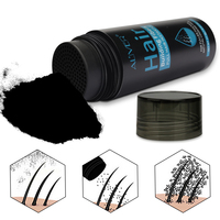 ALIVER Poudre de fibres capillaires à la kératine 4 couleurs, aspect naturel, noir, imperméable, pour cheveux clairsemés