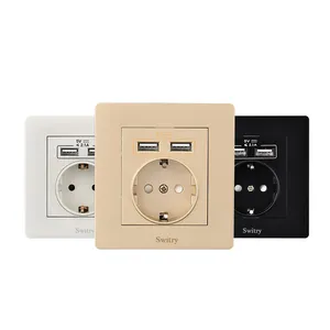 Wall electrical PLUGS and USB sockets for homes EU modular outlet cover plate power