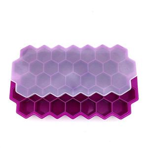 Bandeja de hielo cuadrada tipo panal de abeja, molde para hacer hielo con 37 cavidades, molde de silicona para hielo, para helados, caja para cubitos de hielo - Product Image 5