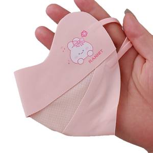 Masque de protection solaire pour enfants Ranmit en soie glacée respirante, motif dessin animé, pour usage extérieur, couvre-visage d'été - Product Image 2