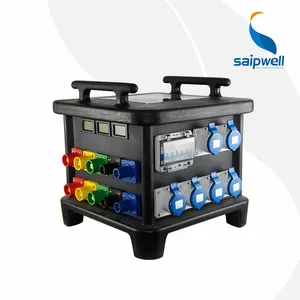 SAIPWELL Distribution boxes for flexible current supply Outdoor 63A 36way portable combination waterproof power boxes