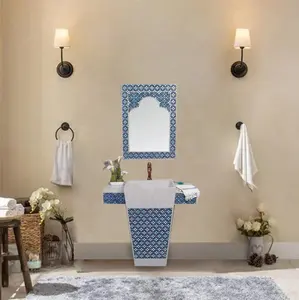 Customized Design Modern Washbasin Arabic Bathroom Sink Art Face Hand Wash Basin with mirror