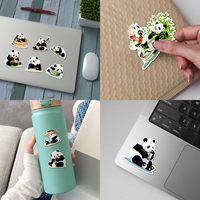 Autocollants imprimés clairs et résistants à l'eau, autocollants en vinyle personnalisés, autocollants Panda, fournis directement par l'usine, économiques