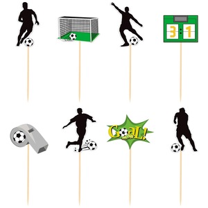 DAMAI Soccer& Football Themed Birthday Party Decor Football <b>Banner</b> Bunting Cake Toppers for Sports Fans Birthday Party Supplies - Product Image 2