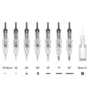 Aiguilles de machine à tatouer pour maquillage permanent, type cartouche PMU, avec embout noir, pour microshading - Product Image 1