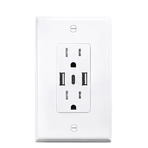 Type C Wall Socket With Usb Ports Customized Power Socket With Usb Port Modern Switches And Sockets