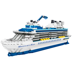Ladrillos granulares pequeños ZHE GAO, ciudad, barco grande, transatlántico, barco de pasajeros, barco blanco, juguete para niños, conjunto de módulo de construcción - Product Image 1