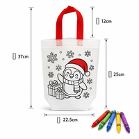 Sac fourre-tout personnalisé en non-tissé imprimé pour enfants, toile vierge à colorier avec poignée, sac d'artisanat OEM pour enfants pour fête d'anniversaire