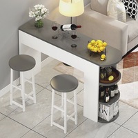 Meuble de salon design moderne, table de loisirs, fabrication directe, matériau MDF, présentoir à vin et petit comptoir de bar à domicile