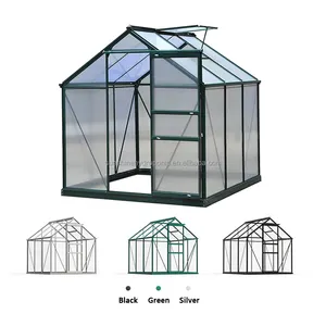 Kit de invernadero de policarbonato para invernadero de servicio pesado de aluminio para plantas de patio trasero al aire libre