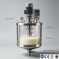 Cuve de mélange homogénéisante et émulsifiante en acier inoxydable avec pompe et aspiration sous vide pour la transformation du lait, certifiée ASME CE, 220-380V