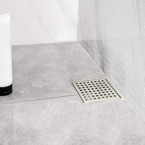 Drain de plancher de douche carré en acier inoxydable DB moderne de 6 pouces 304 crépine chromée pour hôtels - Product Image 2
