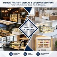MUXUE lemari tampilan roti kabinet kue menampilkan bentuk melengkung pendingin roti tampilan kue pendingin tampilan kue