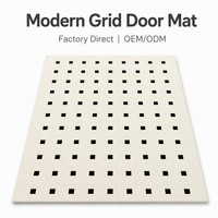 Tapis moderne minimaliste à motif quadrillé, design à pois noirs, tapis crème, grand tapis de style nordique pour l'entrée, le salon, la décoration