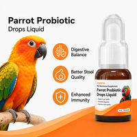 Gouttes probiotiques Waylemo pour perroquets, compléments liquides pour oiseaux pour la santé intestinale, la digestion et la qualité des excréments, 30 ml