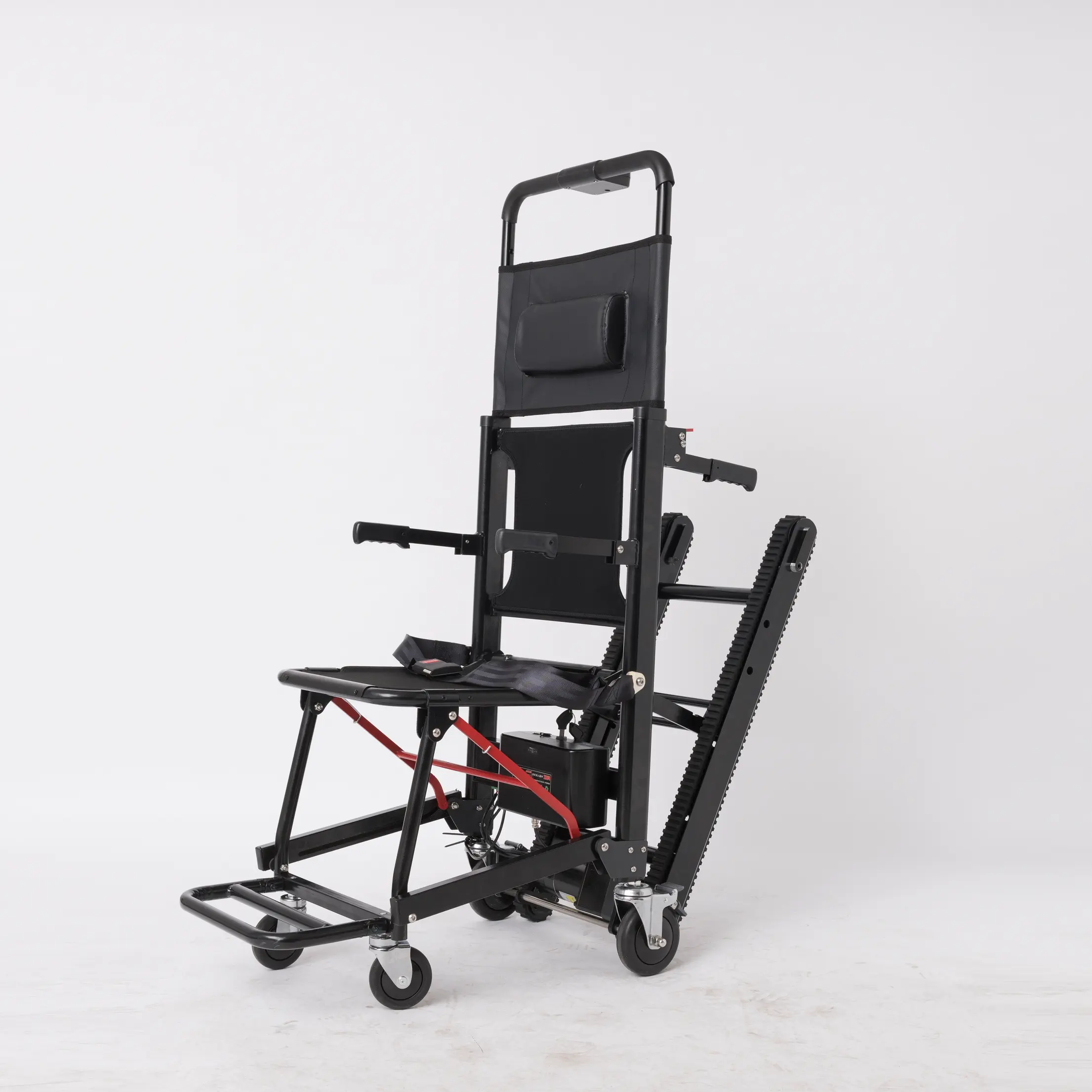 बिक्री के लिए हॉट सेलिंग हाई स्ट्रेंथ एल्यूमिनियम मिश्र धातु मोटर चालित सीढ़ी कुर्सी चढ़ाई व्हीलचेयर