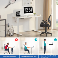 Fournisseurs Bureau Assis-Debout Électrique Double Moteur Motorisé Blanc Réglable en Hauteur pour Travail, Ordinateur Portable et Gaming