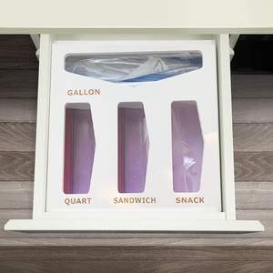 Organizador de bolsas de bambú al por mayor organizador de bolsas de almacenamiento con cierre hermético blanco de primera calidad organizador para cajón de cocina - Product Image 4