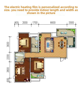 แผ่นทำความร้อน110V 220V แผ่นฟิล์มวัตต์/เมตร220สำหรับพื้นกระเบื้องแบบทันสมัยแผ่นบรรเทาข้ออักเสบสำหรับพื้นเย็น - Product Image 5