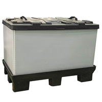 Bacs à couvercle ondulé empilables avec boîte à palettes pliable pour le transport de stockage de conteneurs en plastique