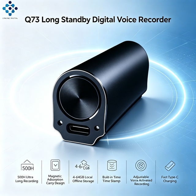 Q73 Voice Recorder High Sound Quality Long Standby Voice Recorder Magnetic VOX Audio Recorder for Business Meeting