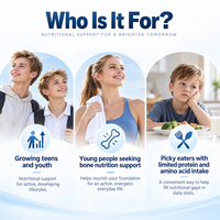 Comprimés de calcium, vitamine D et acides aminés pour enfants, marque privée OEM, pour la nutrition osseuse quotidienne, complément alimentaire, vente en gros, fourniture d'usine