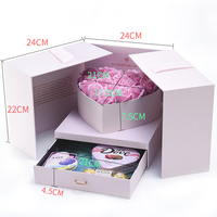 Vente chaude, boîte à fleurs carrée décorative en papier cartonné de luxe personnalisée en gros