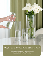 Vase cylindrique en plastique transparent incassable, seau à fleurs pour fleuriste, grand récipient pour plantes hydroponiques pour mariage