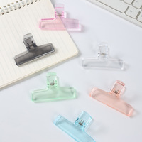 Clips de reliure en acrylique transparent couleur bonbon, clips à longue queue et clips à nœud pour l'école, le bureau et le rangement de cuisine