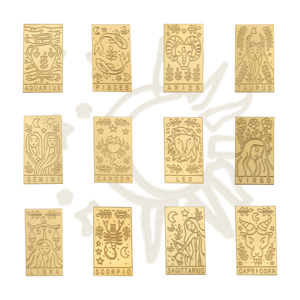 Collar con colgante de acero inoxidable para mujer, Horóscopo cuadrado del zodiaco chapado en oro PVD simple de 316L - Product Image 5