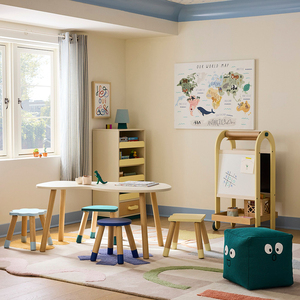 Caballet de Arte Montessori para Niños, <span class=keywords><strong>Pizarra</strong></span> de Dibujo de Madera de Doble Cara <span class=keywords><strong>con</strong></span> Bandeja de Almacenamiento y <span class=keywords><strong>Ruedas</strong></span> para Niños Pequeños - Product Image 4