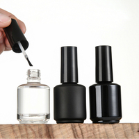 Flacon Rond Transparent Noir Brun 15ml Vide Personnalisé pour Vernis à Ongles avec Pinceau