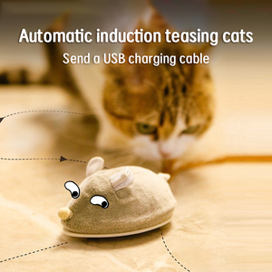 Juguete Eléctrico de Peluche <span class=keywords><strong>para</strong></span> <span class=keywords><strong>Gatos</strong></span>, <span class=keywords><strong>Ratones</strong></span> Pequeños <span class=keywords><strong>para</strong></span> Divertir a los <span class=keywords><strong>Gatos</strong></span>, Juguete Automático Resistente a Mordidas <span class=keywords><strong>para</strong></span> Masticar y Hacer Ejercicio, Estilo de Dibujos Animados - Product Image 2