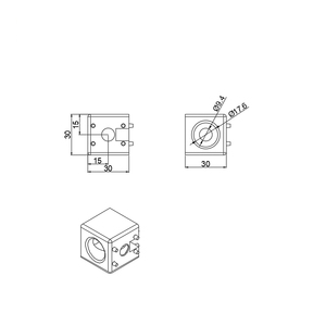 Fabricant chinois – Support d'angle bidirectionnel en aluminium moulé sous pression 30x30mm 2068 pour profilé aluminium 3030 à fente 8 - Product Image 3
