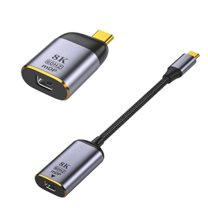 Adaptador <span class=keywords><strong>USB</strong></span> 3.0 de Tipo <span class=keywords><strong>C</strong></span> Macho a <span class=keywords><strong>Mini</strong></span> <span class=keywords><strong>DP</strong></span> Hembra, Carcasa de Aleación de Aluminio Resistente, Blindaje Trenzado, Extensión de Audio HD 8K, Venta de Fábrica JILIAN - Product Image 1