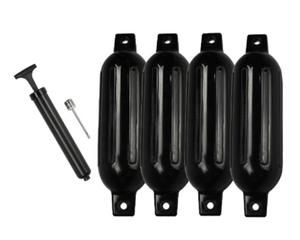 Inflatable Ribbed Dock Bumpers (2-Pack) - PVC Boat Fenders For Yachts, Fishing Boats, Docks, 4.5" X 16"