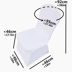 White Universal Stretch Polyester Spandex Arch Chair Cover For Wedding Banquet Party Hotel Seat Decoration