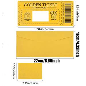 Certificados de regalo sorpresa personalizados, vale de <span class=keywords><strong>cine</strong></span>, regalo de rifa, boleto dorado, tarjetas para rascar con sobres y pegatinas - Product Image 6