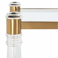 Moderner Acryl-Konsolentisch mit Goldenem Edelstahl und Glasplatte für Eingangsbereich Villa Hotel & Wohnzimmer